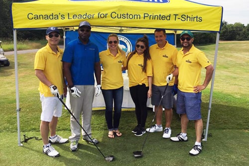 Custom promotional products including golf bags, golf balls and accessories.
